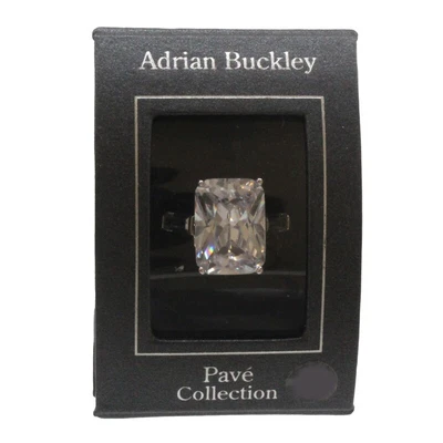 £15.99 • Buy Adrian Buckley Silver Ring Pave Collection Square Ladies Jewellery Medium Size