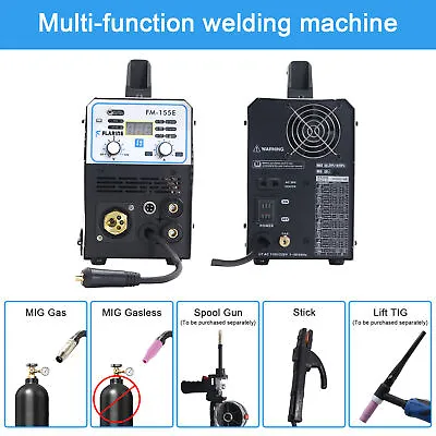 MIG Welder 155A Gas/no Gas Stick Lift TIG Spool Gun Aluminum Welding Machine US • $399.99