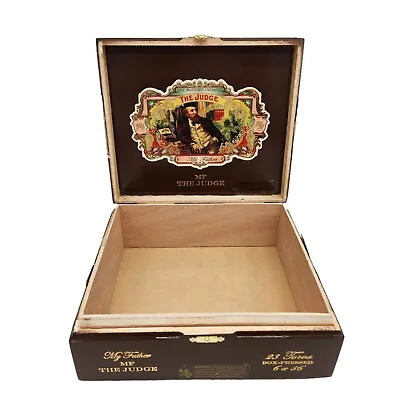 My Father Cigars The Judge Corona Empty Wooden Cigar Box 7x6.5x3 • $15