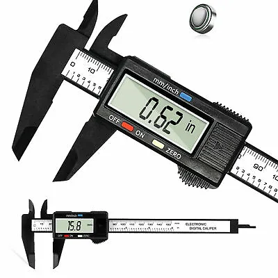 LCD Digital Caliper Electronic Gauge Carbon Fiber Vernier Micrometer Ruler 6inch • $7.98