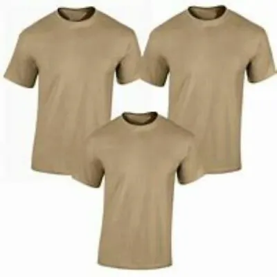 Military Surplus Moisture Wicking Desert Sand Preowned T Shirts...3 Pack..Large • $14.95