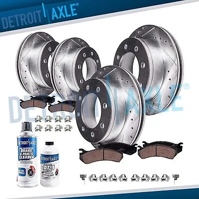 4WD Front & Rear Drilled Rotors + Brake Pads For 2008 - 2012 Ford F-250 SD • $349.79