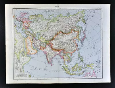 $49.99 • Buy 1881 Andrees Map Asia China Japan Korea India Arabia Hong Kong Singapore Siberia