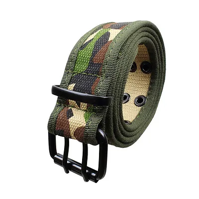 Gelante Canvas 2 Holes Double Rows Grommet Hole Belt Fabric Military Web Belt • $6.49