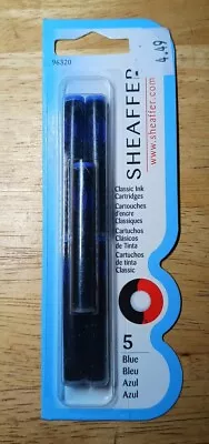 Sheaffer Ink Cartridge 5/PK Blue Ink #96320 -NEW! • $8.77