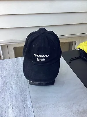 Mens Volvo Baseball Cap One Size Black Solid Logo Embroidered Lisle • $12