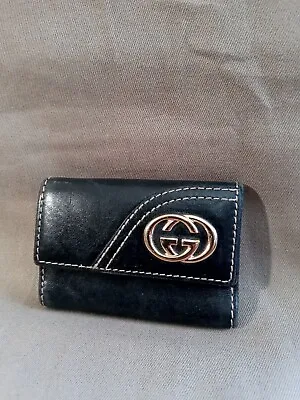 Gucci Black Leather Key Holder/card Holder Small Wallet ~ Authentic  • $109.95
