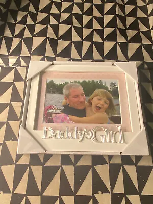 Daddy's Girl Picture Frame - White With Silver Writing 4x6  Malden Brand • $9.50