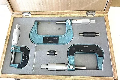 MSC  0-3  Micrometer Set With Standards And Wrenches Box Excellent • $30