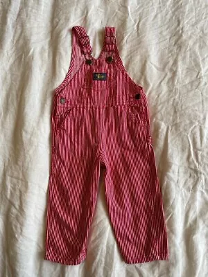 Vintage OshKosh Red And White Overalls 24months • $50