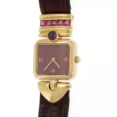 La Nouvelle Bague Rhololite Tourmaline 18k Yellow Gold Ladies Quartz Watch • $3036.52