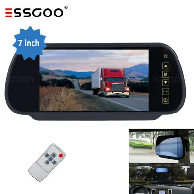 ESSGOO 7 TFT LCD Car Rear View Mirror Monitor Parking Reversing HD Backup Camera • £41.59