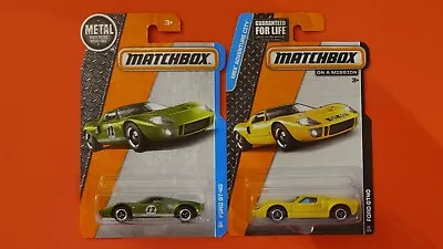 Matchbox FORD GT-40 Lot Of 2.  Green & Yellow. NEW • $4.95