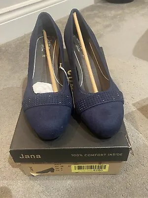 Brand New Boxed Navy Jana Confort Shoes Size 5 Women • £10