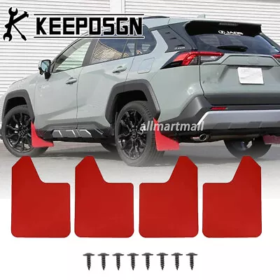 For Toyota RAV4 SUV Red Mud Flaps Splash Guards Set Flexible Wheel Fender Flares • $32.84