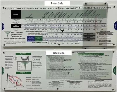 Eddy Current Test Frequency And Depth Of Penetration Calculator Slide Rule  • $25