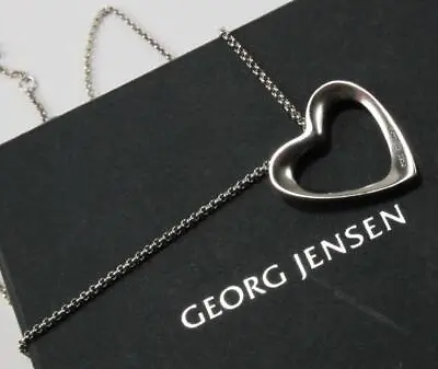$199 • Buy Georg Jensen 925 Sterling Silver Heart Necklace Pendant