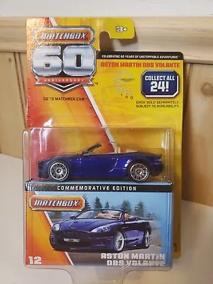 2012 Matchbox 60th Anniversary #12 Aston Martin DBS Volante NIP Sealed • $14