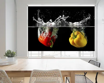 £103.76 • Buy Peppers Water Splash Kitchen Printed Photo Roller Blind Blackout Remote Option