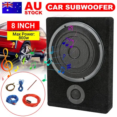 8inch Car Subwoofer Under-Seat 800W Amplifier Speaker Audio Sub Woofer Slim Box • $87.99