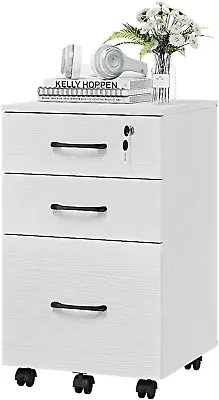 3 Drawer Wood Mobile File Cabinet Under Desk Storage Drawers Small File Cabinet • $125.44