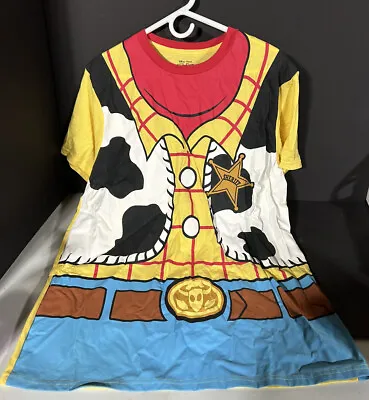 Disney Pixar Men's Toy Story Sheriff Woody Costume T-Shirt Yellow XL • £19.28