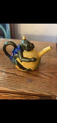 Vintage Rare Ceramic Multi Colored Monkey Teapot • $24.95