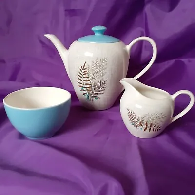 JG Meakin Rock Fern Teapot Milk And Sugar • £19