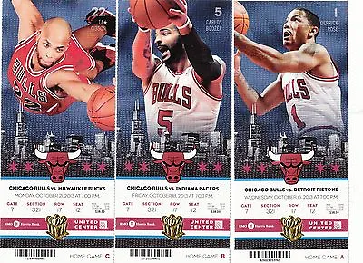 2013-14 Chicago Bulls Season Ticket Stub Pick Your Game Dropbox Noah Rose Boozer • $1.99
