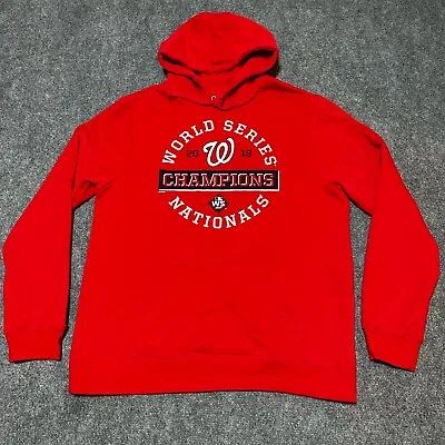 Washington Nationals Hoodie Mens XL Red 2019 World Series Champions Pullover • $22