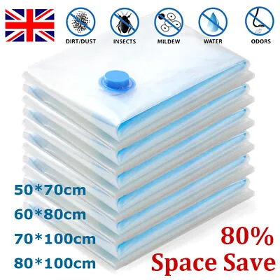 10x Strong Vacuum Storage Space Saving Bags Vac Bag Space Saver Vaccum Vacum Bag • £14.98