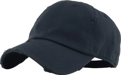 Solid Distressed Vintage Cotton Polo Style Baseball Ball Cap Hat 100% Cotton NEW • $14.95