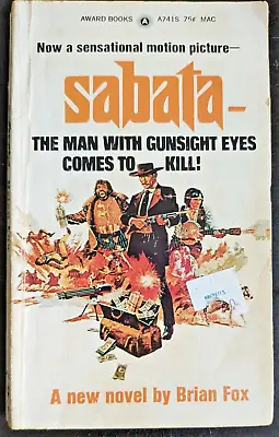 SABATA By Brian Fox Western Action Movie Tie-in Book 1970 Vintage Paperback • $12.82