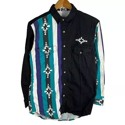 Rodeo Active Western Aztec Southwestern L/S Button Shirt Sz Small Vintage 90s • $24.40