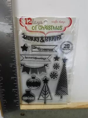 My Mind's Eye 12 Days Of Christmas Acrylic Stamps Set New A27644 • $8.99