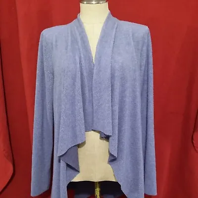 KAY CELINE BLUE-PURPLE Open CARDIGAN  Sweater Warm Soft  L • $10.39
