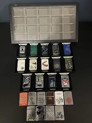 Zippo Lighters  Collection Job Lot 24 Plus Zippo Case • £380