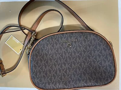 Michael Kors NWT Jet Set Charm Crossbody Purse Logo Brown/Acorn Free Shipping • $175