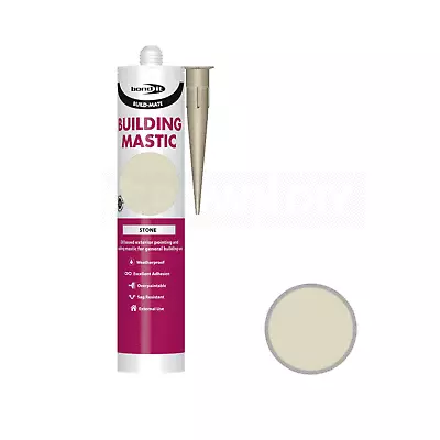 STONE BUILDING MASTIC SEALANT Exterior Pointing Mastic Door Window Frame 300ML • £5.95