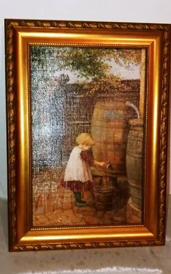 CHARLES EDWARD WILSON(British 1854-1941)Young Girl Fetching Water Framed Repro • $40