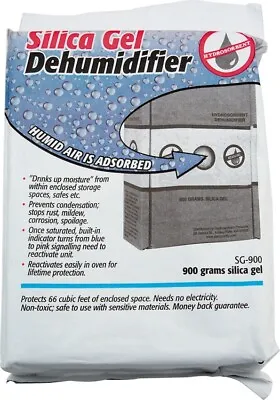 Silica Gel 900 Gram Unit Soaks Up Moisture From Enclosed Storage Spaces Protects • $29.19