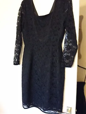 GORGEOUS FULLY LINED  DRESS SIZE 12 Unworn Black By Charlotte Halton • £5