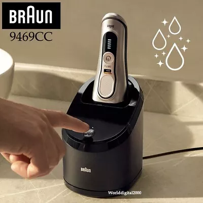 Braun 9469CC Series 9 Pro Wet Dry Shaver+CleanCharge Station+Travel Case -Gold - • $563.15