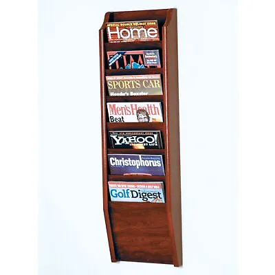 Wooden Mallet Cascade 7 Pocket Magazine Rack Mahogany • $99.09