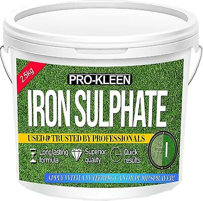 ProKleen Iron Sulphate Lawn Feed Tonic Grass Greener Turf Moss Killer 2.5KG • £13.95