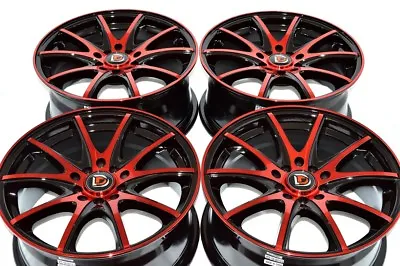 $709 • Buy 4 New DDR ST15 17x7.5 5x100/114.3 40mm Black Polished Red Face 17  Wheels Rims