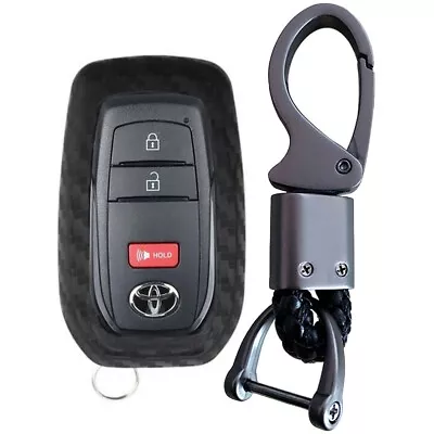 Fit Toyota GR Corolla Sienna Venza Carbon Fiber Silicone Key Fob Case Cover • $8.98