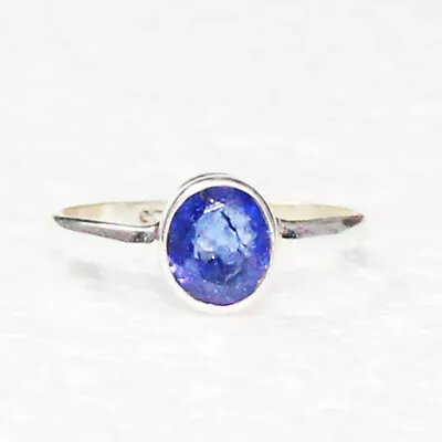 925 Sterling Silver Natural Tanzanite Ring Handmade Jewelry Gemstone Ring • £33.98