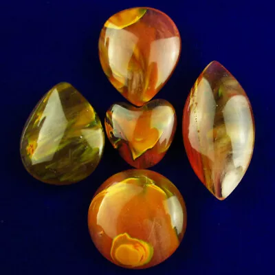 5Pcs Red Fire Volcano Cherry Quartz Different Shapes Cab Cabochon TJ89162 • $15.76