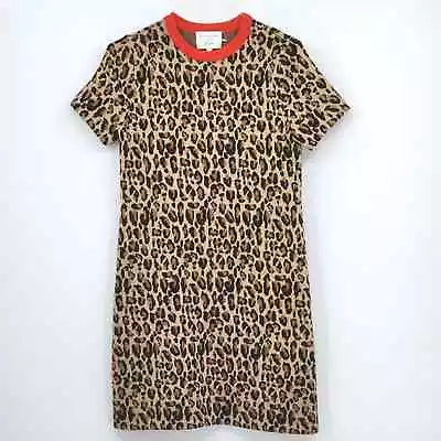 Demylee X J.Crew Leopard Print Short Sleeve Wool Sweater Dress Womens Size Small • $65